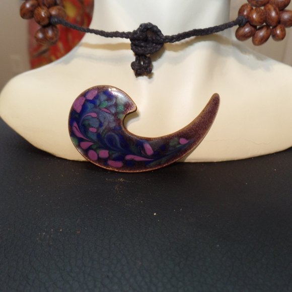 Copper Enamel Pin/Brooch Inga Carlson Signed Inga 1960s - Picture 6 of 12